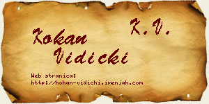 Kokan Vidicki vizit kartica
